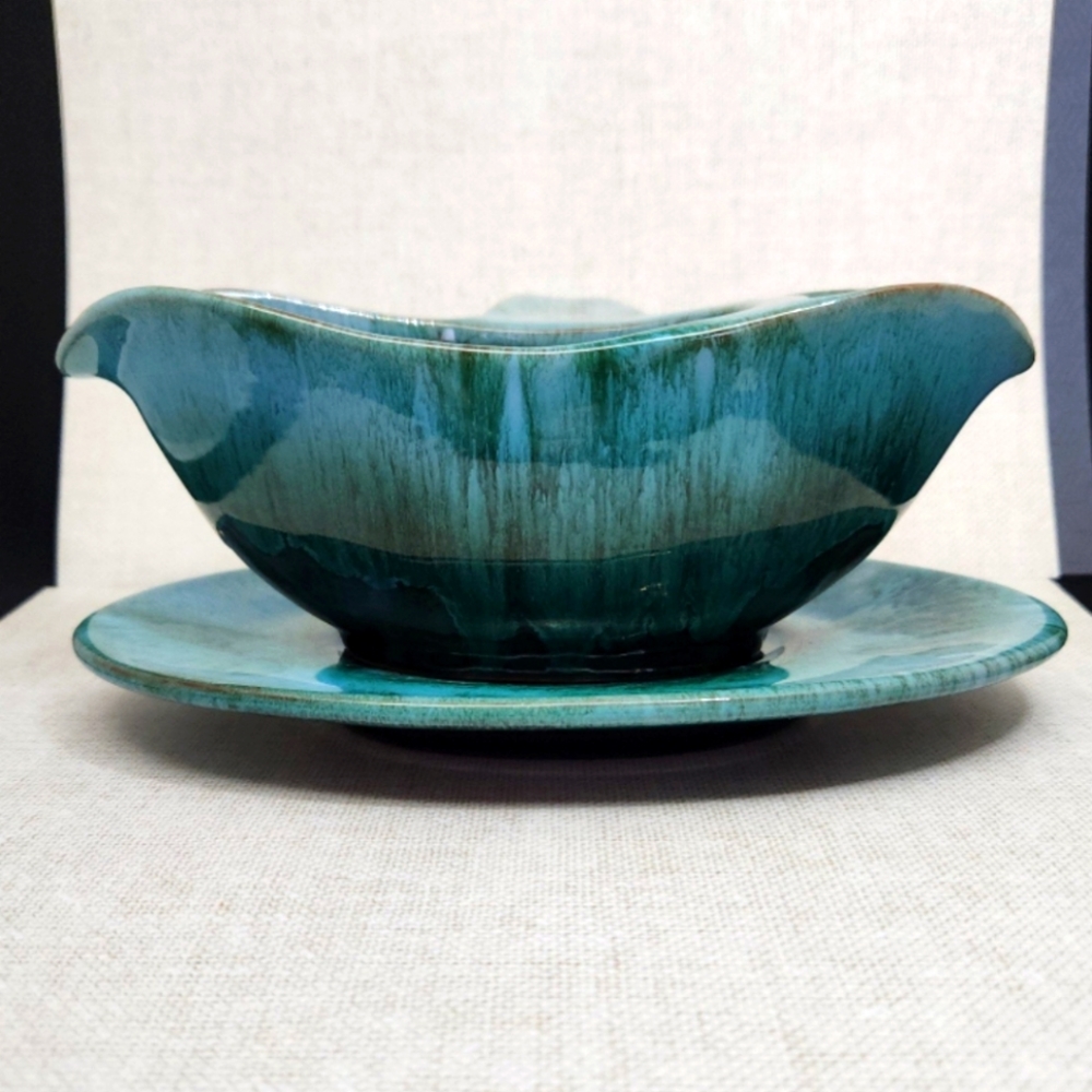 CCC (Canadian Ceramic Craft) Pottery Gravy Boat with Underplate, 1960s, Canada - Picture 12 of 12